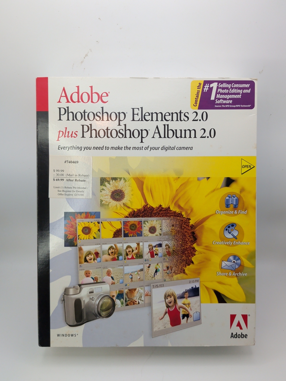 Adobe Photoshop Elements 2.0 plus Photoshop Album 2.0 Complete.. (J)